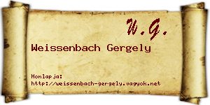 Weissenbach Gergely névjegykártya